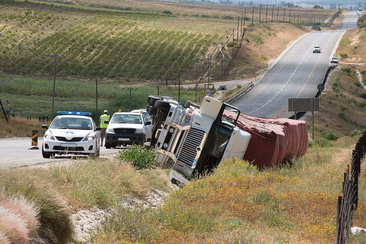 Overturned Lorry On The Cape Namibia Route At Citrusdal North Of Overturned Lorry On The Cape Namibia Route At Citrusdal North Of