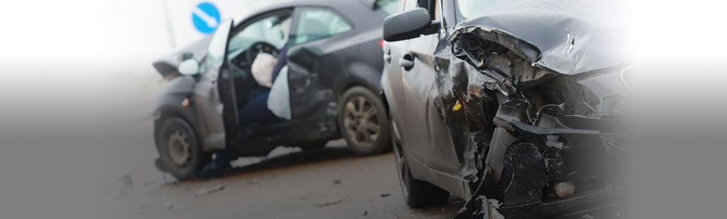 photo of two cars that got into an accident