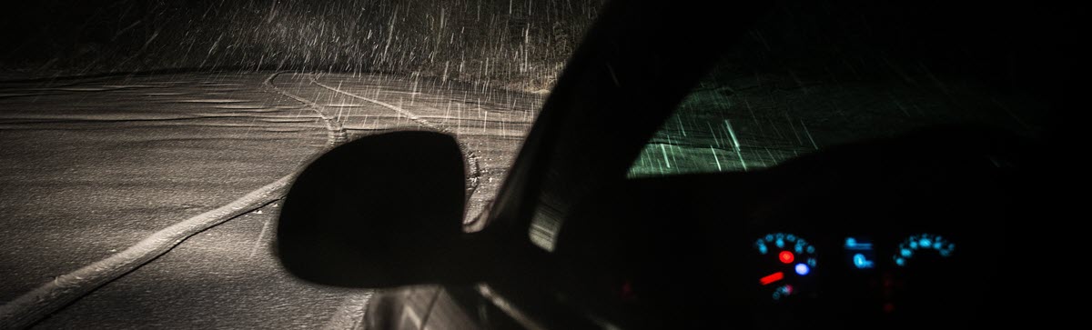 driver driving during a snowstorm