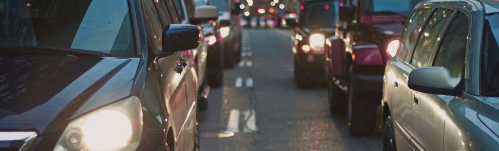 cars stuck in traffic during the holiday season