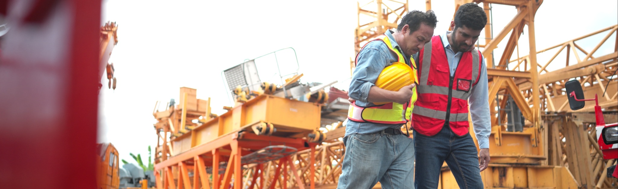 A Worker On A Construction Site Was Injured When A Piece Of Iron Fell On Leg