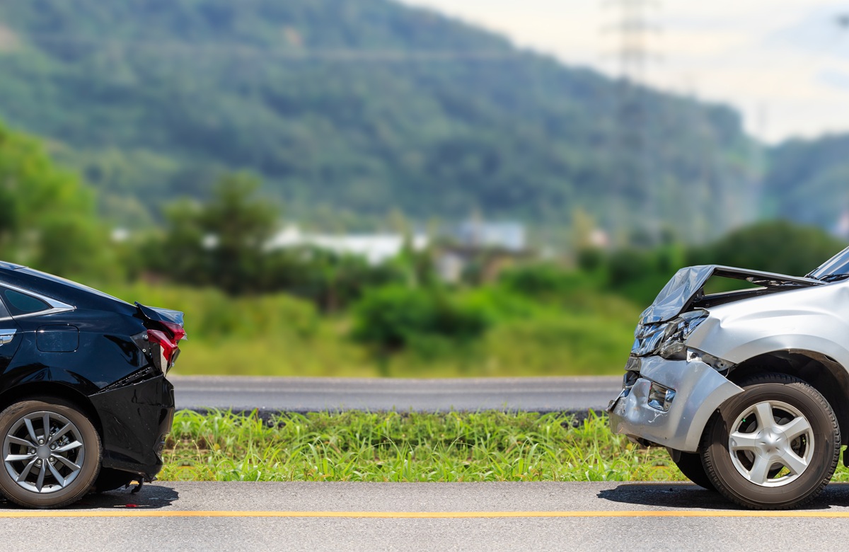 Car Accident Involving Two Cars On The Road